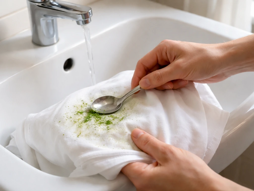 Brosse à la main, résidus d’herbe grattés au-dessus d’un lavabo, puis rinçage à l’eau froide