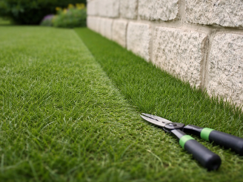 Couper l’herbe le long d’un mur : méthode sans abîmer